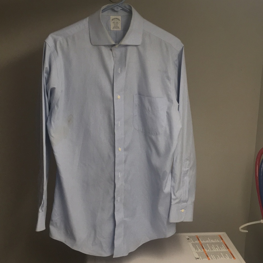 Brooks Brothers non iron 100% cotton blue shirt